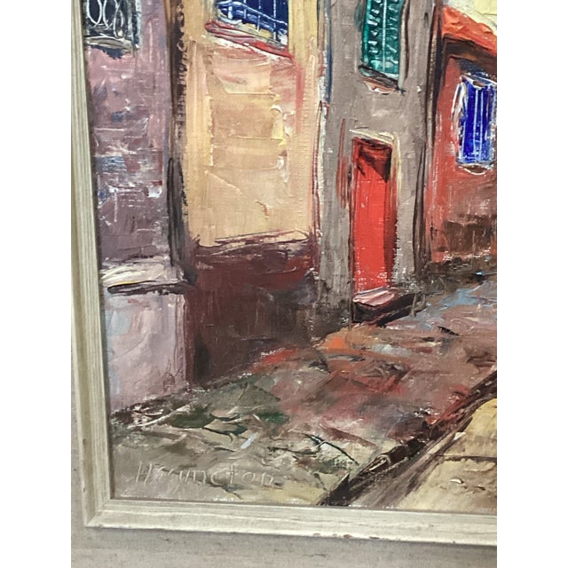 Mid 20th Century Mid 20th Century Painting of Tropical Town For Sale - Image 5 of 9
