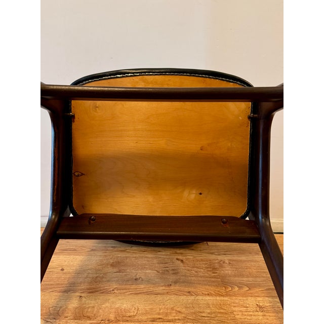 1960s Pair of “Fire” Armchairs Attributed to Kai Kristiansen Danish Modern Teak & Leather Very Good Condition For Sale - Image 11 of 12