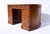 English Knee Hole Desk With Tooled Leather Top Rounded Bowed Sides For Sale - Image 4 of 12