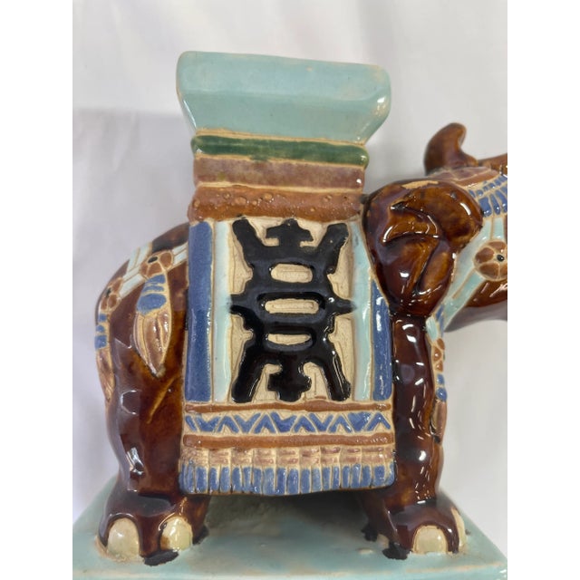 1960s Majolica Pottery Elephant For Sale - Image 5 of 8