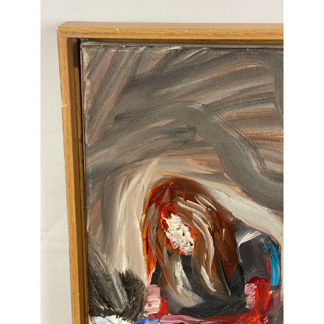 Textile Original Expressionist Figurative Painting on Canvas For Sale - Image 7 of 10