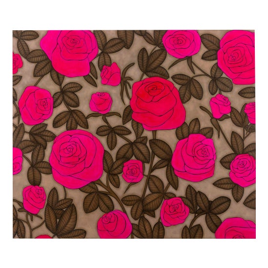 Zane Luse, Pink Roses, Oil on Canvas, 2000 For Sale