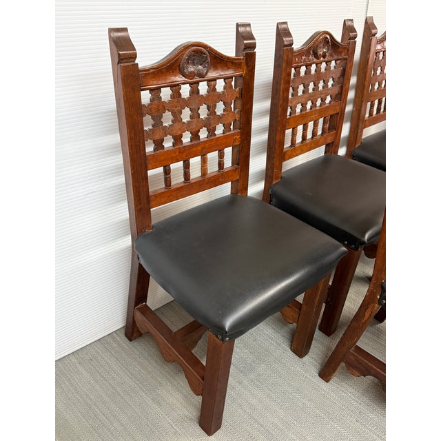 Moorish Revival Carved Dining Chairs, Set of Six For Sale In San Francisco - Image 6 of 16