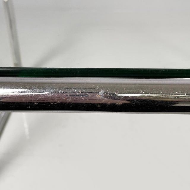 1970s Italian Modern Square Coffee Table in Glass and Chromed Steel, 1970s For Sale - Image 5 of 16
