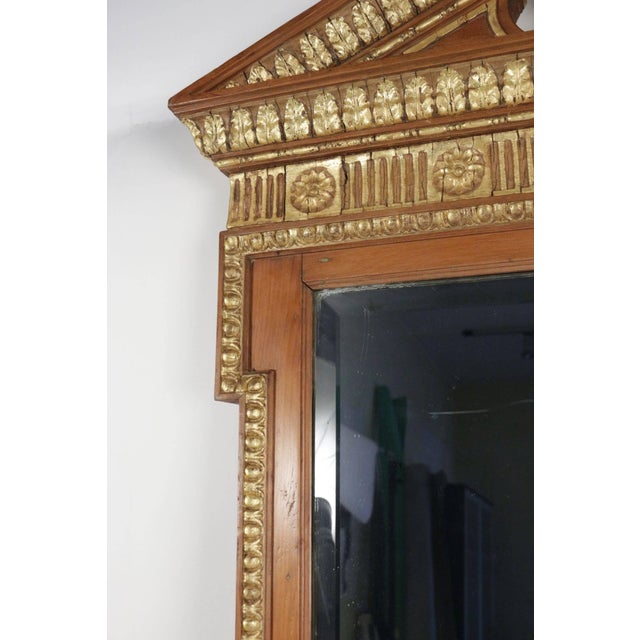 Antique Neoclassical Charles X Style Gilded Wood and Stucco Mirror For Sale - Image 3 of 8