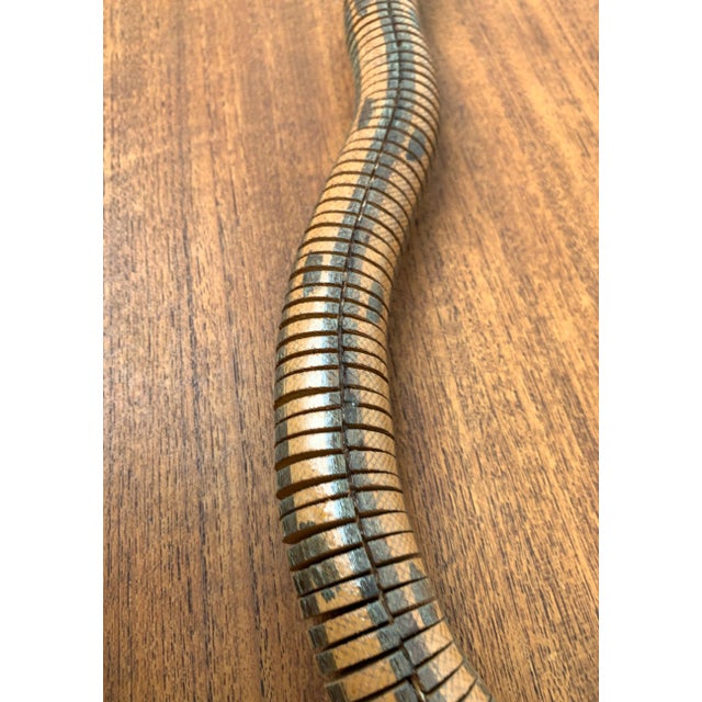 Vintage Flexible Wooden Snake Sculpture For Sale - Image 9 of 18