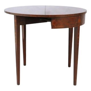 Classical Hepplewhite Mahogany Inlaid Card Table C1900 For Sale