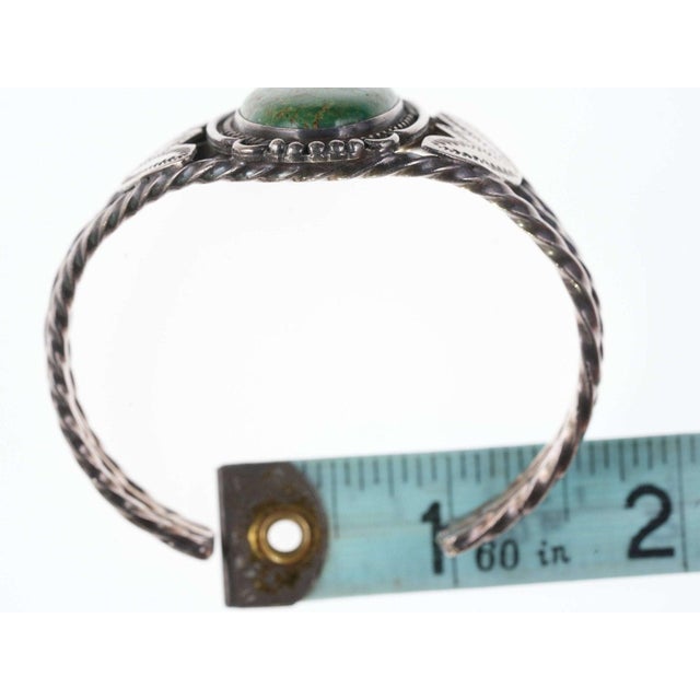 Silver Vintage Navajo Sterling/turquoise Cuff Bracelet For Sale - Image 8 of 10