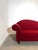 Chaise Lounge in Red Velvet For Sale - Image 4 of 5