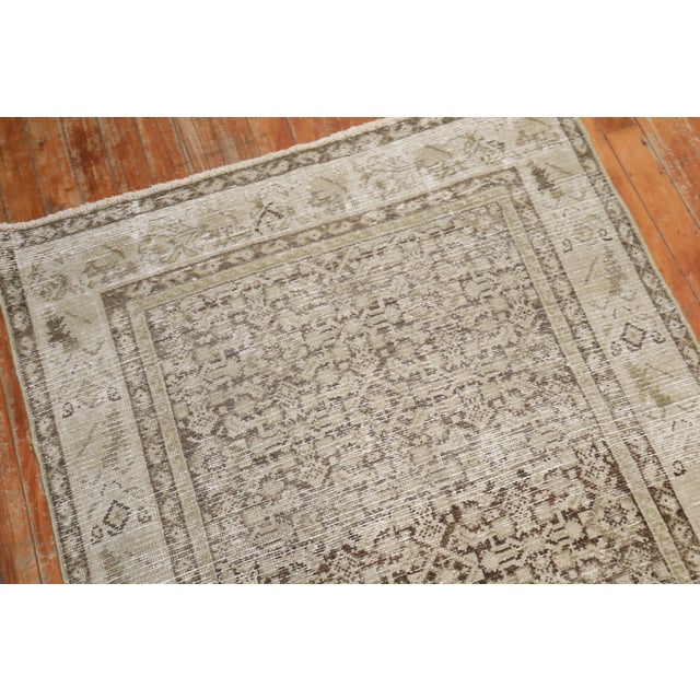 Antique Zabihi Collection Rustic Brown Malayer Runner - 3'1" x 15'2" For Sale In New York - Image 6 of 10