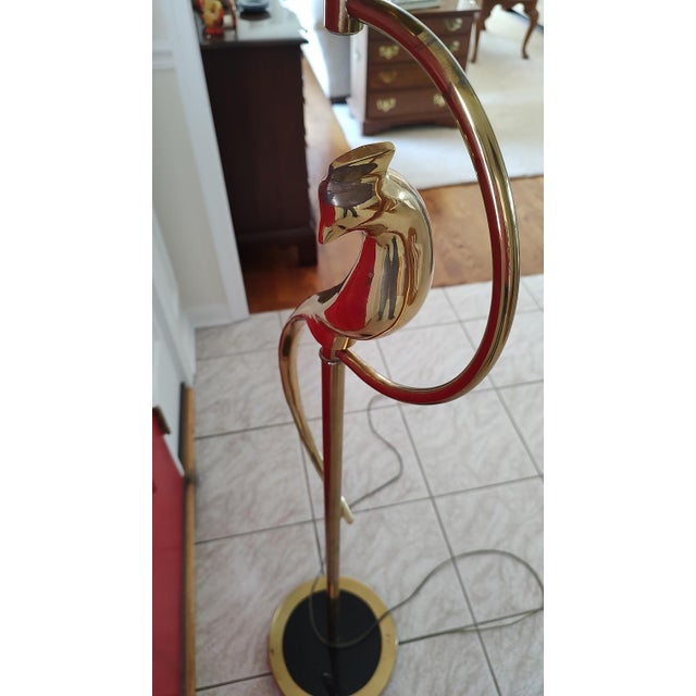 Vintage Floor Lamp With Perched Brass Bird For Sale - Image 12 of 12