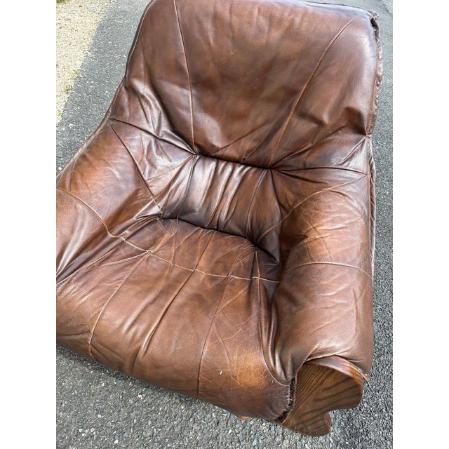 Brutalist Leather Living Room Set, 1970, Set of 3 For Sale - Image 16 of 16
