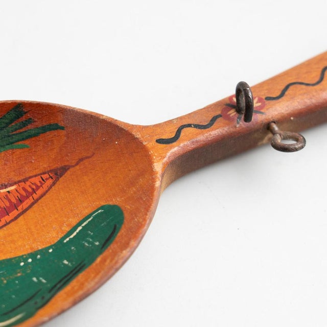 Traditional Rustic Wood Hand Painted Spoon Artwork from Spain, 1970s For Sale - Image 15 of 16
