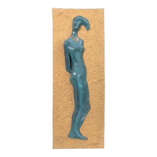 Joyce Gottlieb - Untitled (Turquoise Nude), C. 1990 Signed Mixed Media Sculpture For Sale