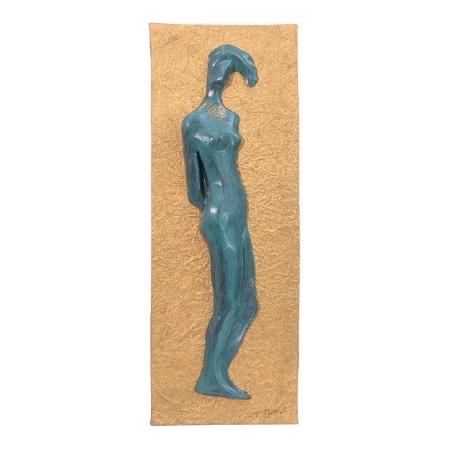 Joyce Gottlieb - Untitled (Turquoise Nude), C. 1990 Signed Mixed Media Sculpture For Sale