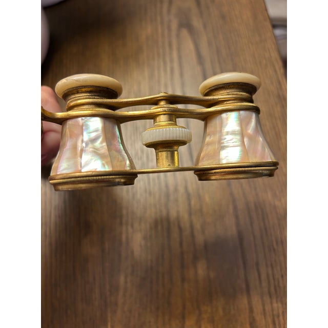 Audemair Mother of Pearl Opera Glasses With Lorgnette - Very Good Condition- No Cracks! For Sale - Image 4 of 4