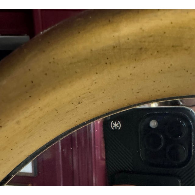1970s Pair of Mid 20th Century Giltwood Oval Wall Mirrors - 20" X 38" For Sale - Image 5 of 6