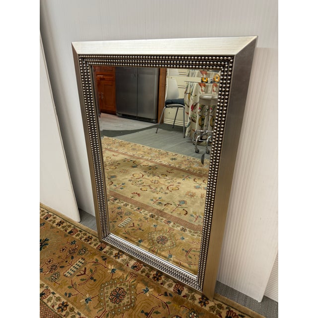 Uttermost Silver Triple Beaded Wall Mirror For Sale - Image 9 of 12