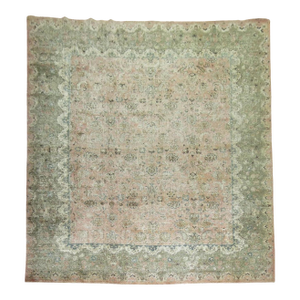 Zabihi Collection Large Worn Neutral Persian Rug