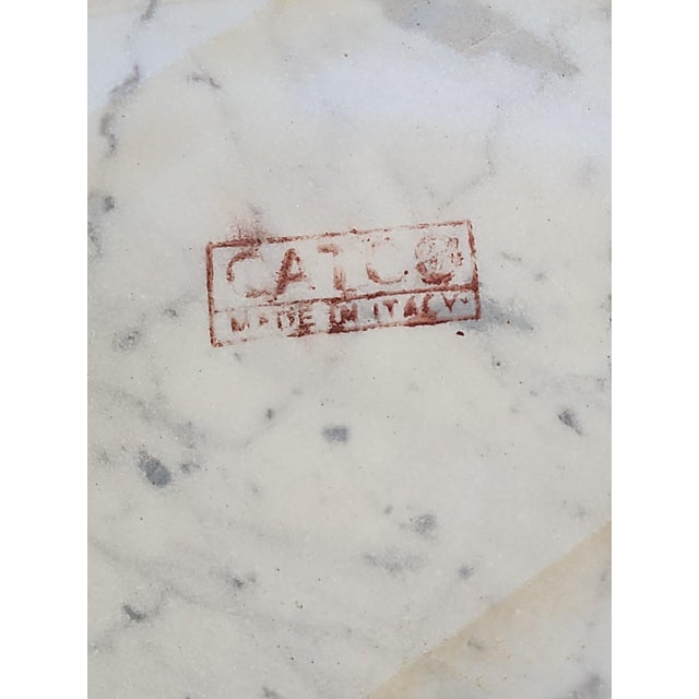 Vintage Kimball Carrara Marble Topped Cherry Table Trio For Sale - Image 10 of 12
