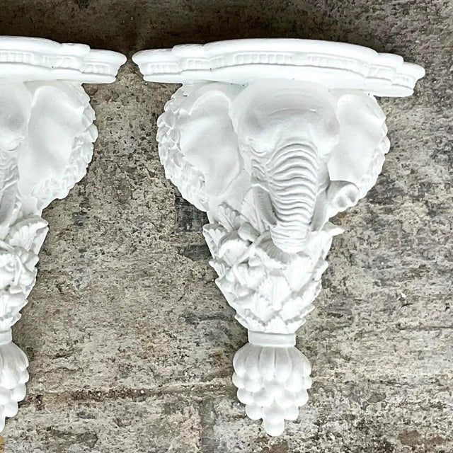 Vintage Boho Elephant Brackets - a Pair For Sale - Image 11 of 13