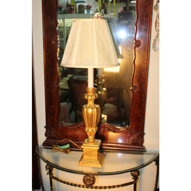 Neoclassical Late 20th Century Modern 22k Gold Leaf Table Lamp For Sale - Image 3 of 3