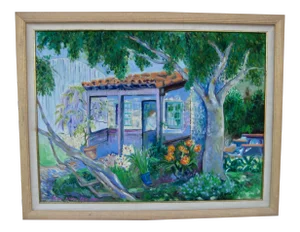 20th Century California Landscape Oil Painting by Mino Maito, Framed