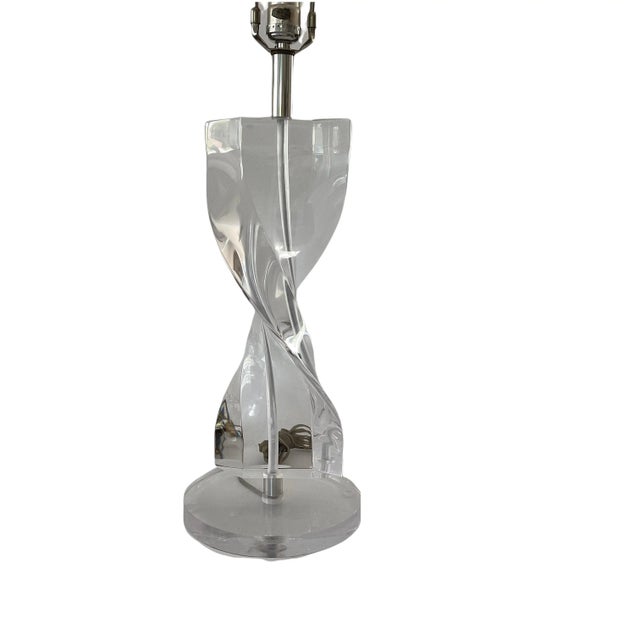 Mid century Ritts Co. Los Angeles, Astrolite Products lucite lamp in the shape of a twisted helix. Pairs nicely with...