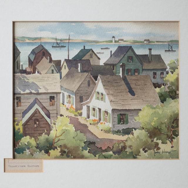 John Hare (American, 1908-1978) A pair of watercolor paintings: "Provencetown Rooftops” and “Afternoon Light - Cape Cod”,...
