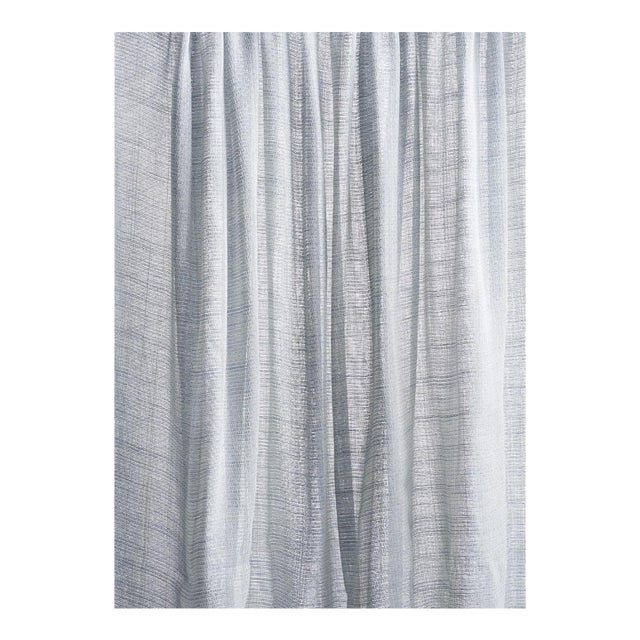 SAMPLE - Schumacher Great Basin Sheer Fabric In Chambray For Sale