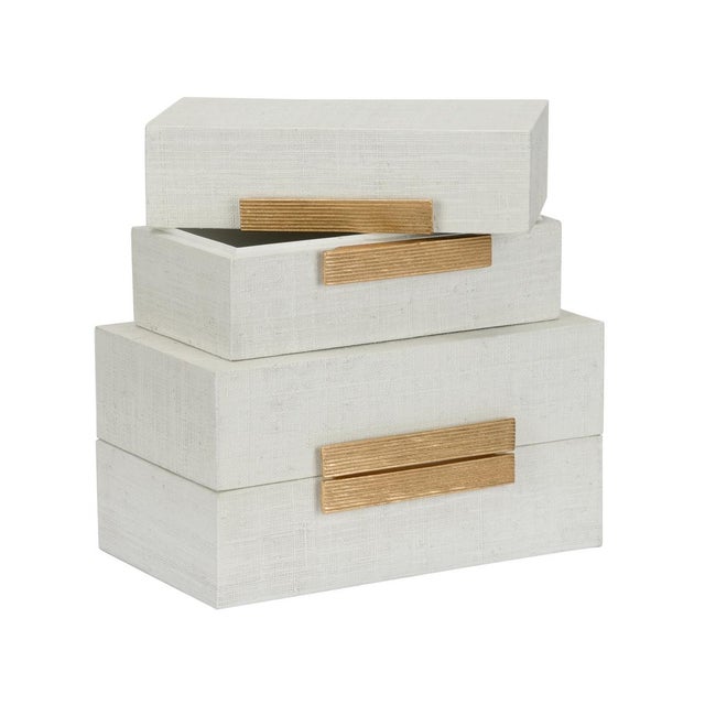 2020s Raffia Boxes - White, Set of 2 For Sale - Image 5 of 12