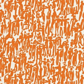 Harlequin Orange & White Wallpaper - 3 Rolls For Sale