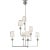 Paloma Contreras for Visual Comfort Signature Collection Comtesse XL Offset Chandelier in Polished Nickel with Linen Shades For Sale