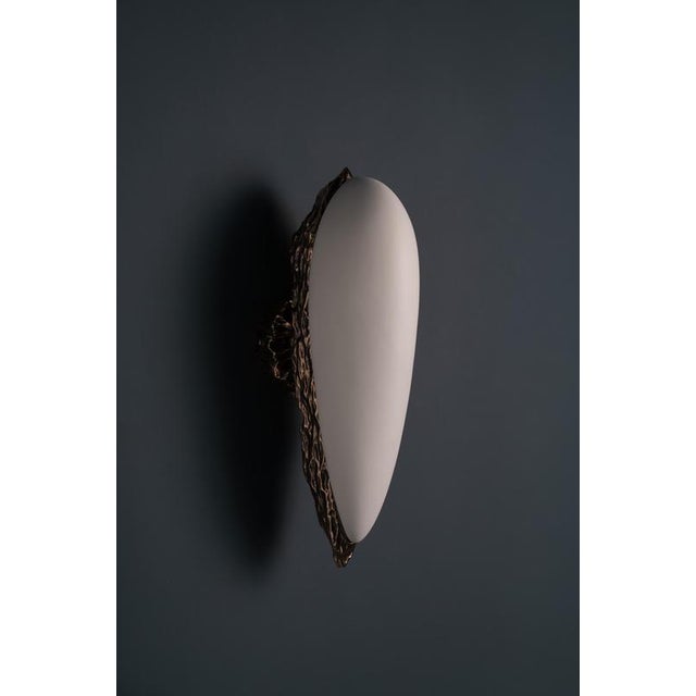 Small LV-426 Sconce in Patinated Cast Bronze by William Guillon For Sale - Image 10 of 18