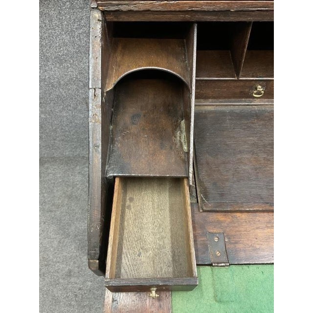 18th Century 18th Century English Georgian Oak Secretary Bureau Bookcase For Sale - Image 5 of 16