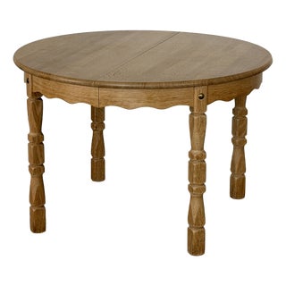 Scandinavian Modern Oak Extending Dining Table by Henning Kjærnulf, 1970s For Sale