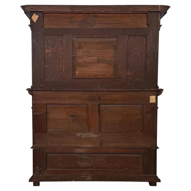 Antique Victorian English Carved Oak Mirror-Back Sideboard For Sale - Image 9 of 13