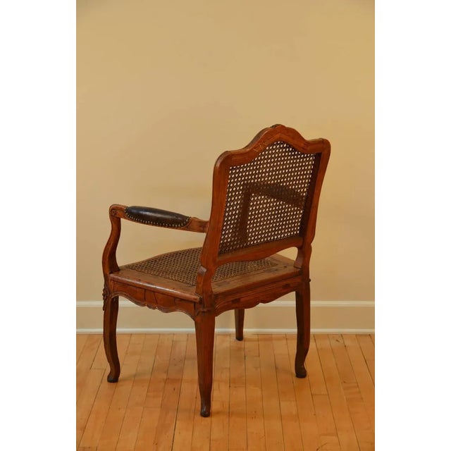 1760s Vintage Caned Louis XV Period Walnut Armchair For Sale - Image 4 of 8
