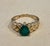 Modern 1.42 Carat Pear Cut Natural Emerald Ring 14 Karat Yellow Gold For Sale - Image 3 of 8