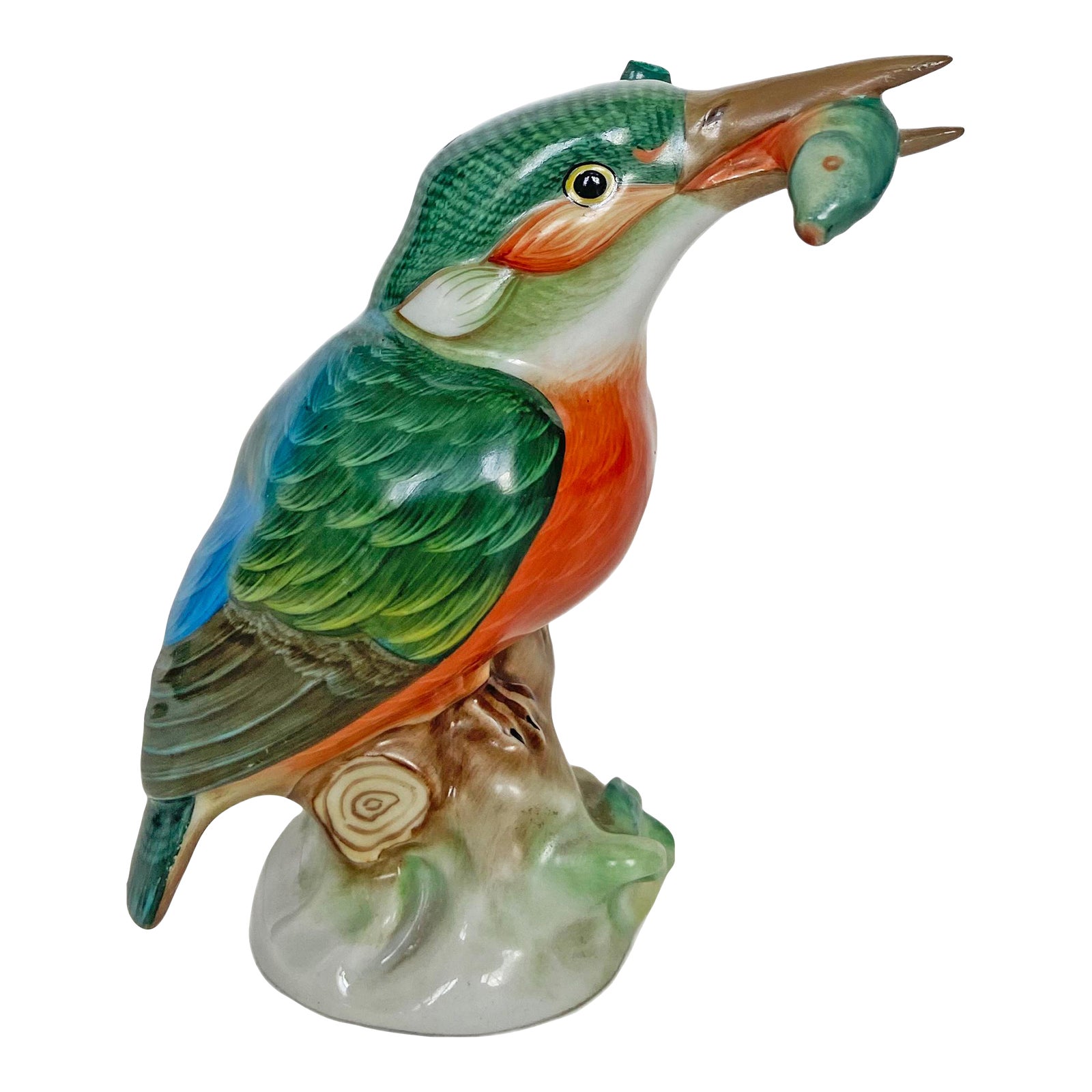 Vintage Herend Porcelain Kingfisher Figurine Exquisite HandPainted