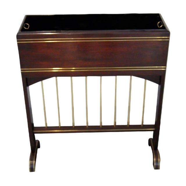 Art Nouveau Flower Container Mahogany Stained Brass Inlays Vienna, 1915 For Sale