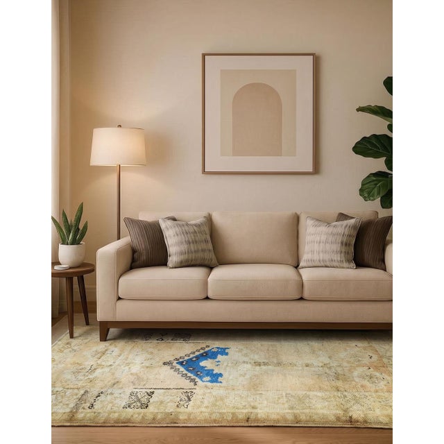Moroccan Faded Vintage Moroccan Rug - 8.6 X 7.3 Ft For Sale - Image 3 of 6