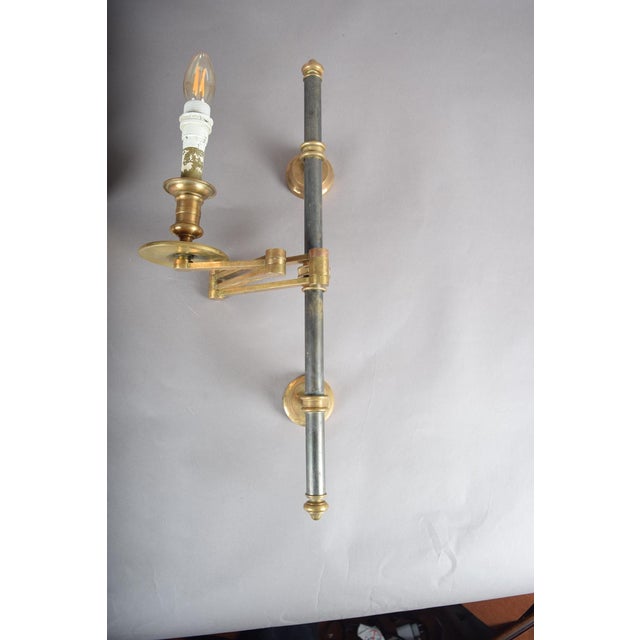 Vintage Brass Swing-Arm Wall Lamps from Maison Jansen, France, 1960s, Set of 2 For Sale - Image 10 of 17