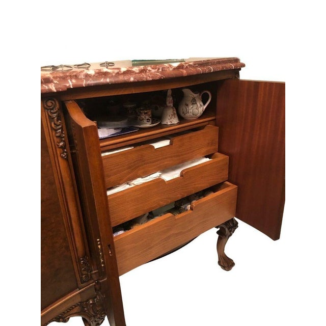 Traditional Italian Rosso Laguna Marble Top Buffet/Sideboard/Credenza, C. 1990s For Sale - Image 15 of 16