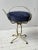 Vintage White-Painted Iron Petal Back Vanity Chair With Navy Suede Seat, Circa Mid-20th Century For Sale - Image 10 of 16