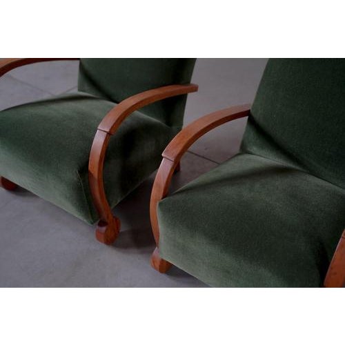 Lounge Chairs in Green Mohair, 1930s, Set of 2 For Sale - Image 9 of 12