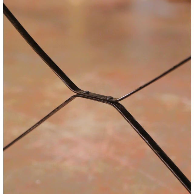 Black Early 20th Century French Oval Marble-Top Pastry Table With Polished Iron Base For Sale - Image 8 of 8