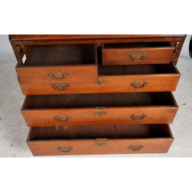 Antique Georgian Slant Front Secretary Desk / Early English Oak Fall Front Writing Bureau For Sale - Image 9 of 9