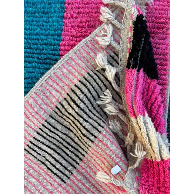 Textile Moroccan Pink Runner Rug , Living Room Runner Rug For Sale - Image 7 of 8
