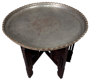 Oriental Islamic Engraved Copper Table Tray, 1930s